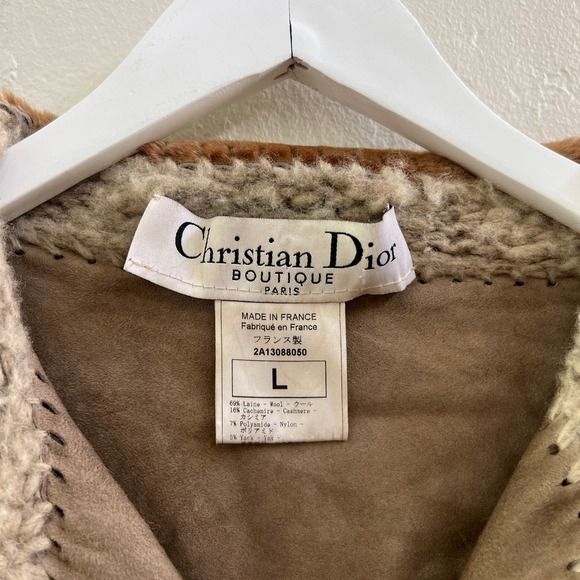 Christian Dior by John Galliano Vintage Fall 2000 Yak Cashmere Knit + Fur Coat - Picture 6 of 13